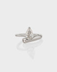 Load image into Gallery viewer, 1.01 CT Pear Lab Grown Diamond Swirl Engagement Ring - Elegant Twist Design
