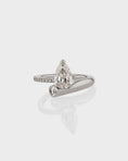 Load image into Gallery viewer, 0.50 CT Pear Lab Grown Diamond Swirl Pave Promise Ring
