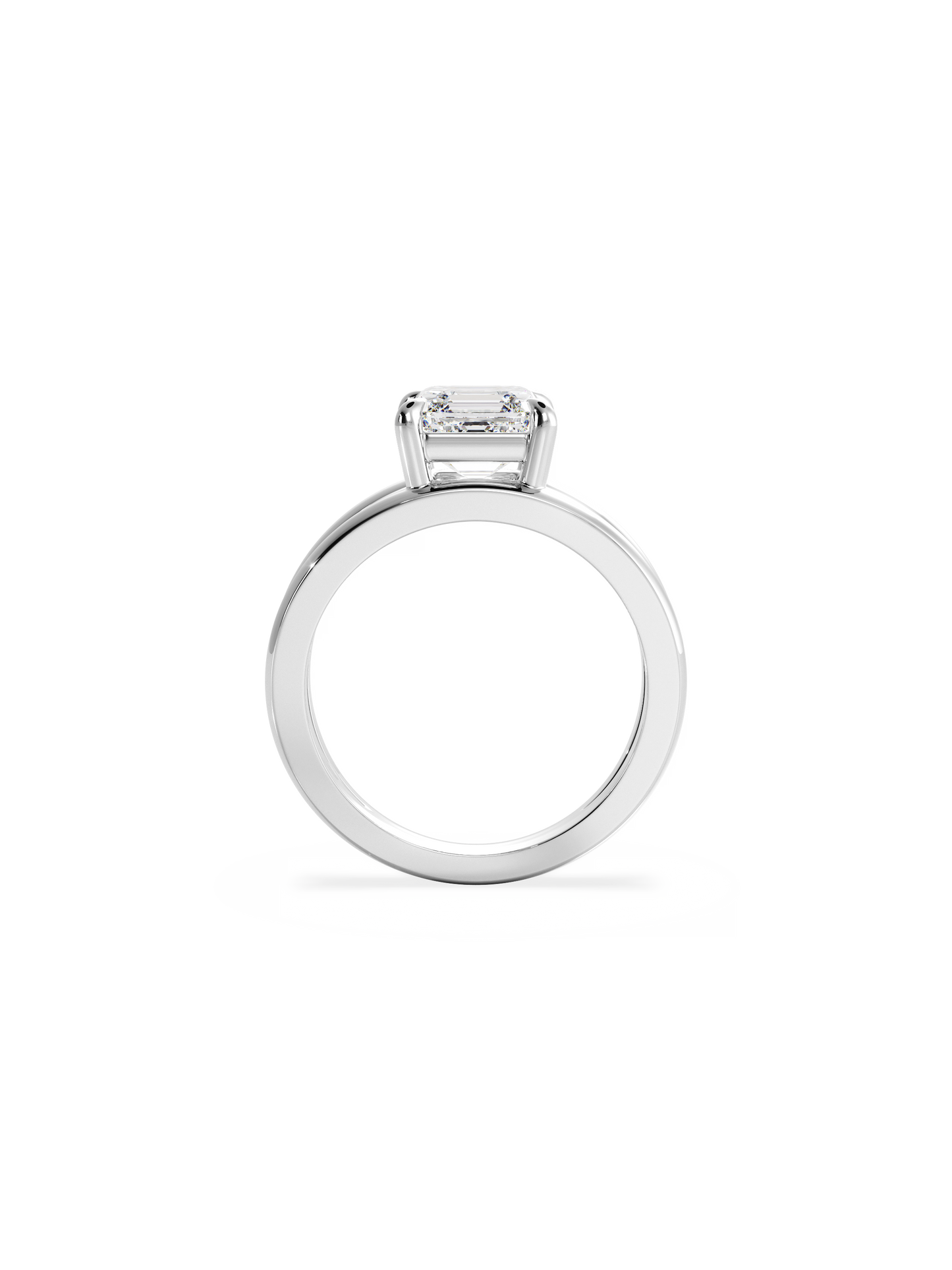 Solitaire & Double Band-Asscher Lab Grown Diamond Engagement Ring