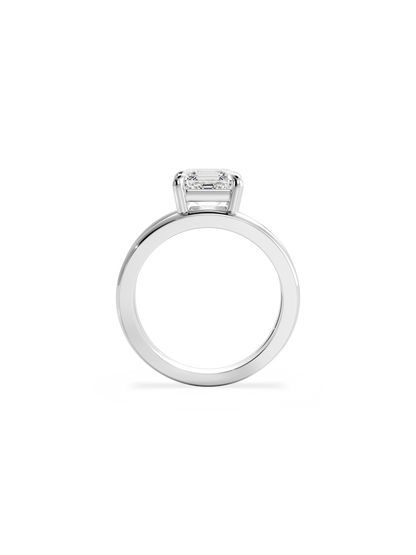 Solitaire & Double Band-Asscher Lab Grown Diamond Engagement Ring