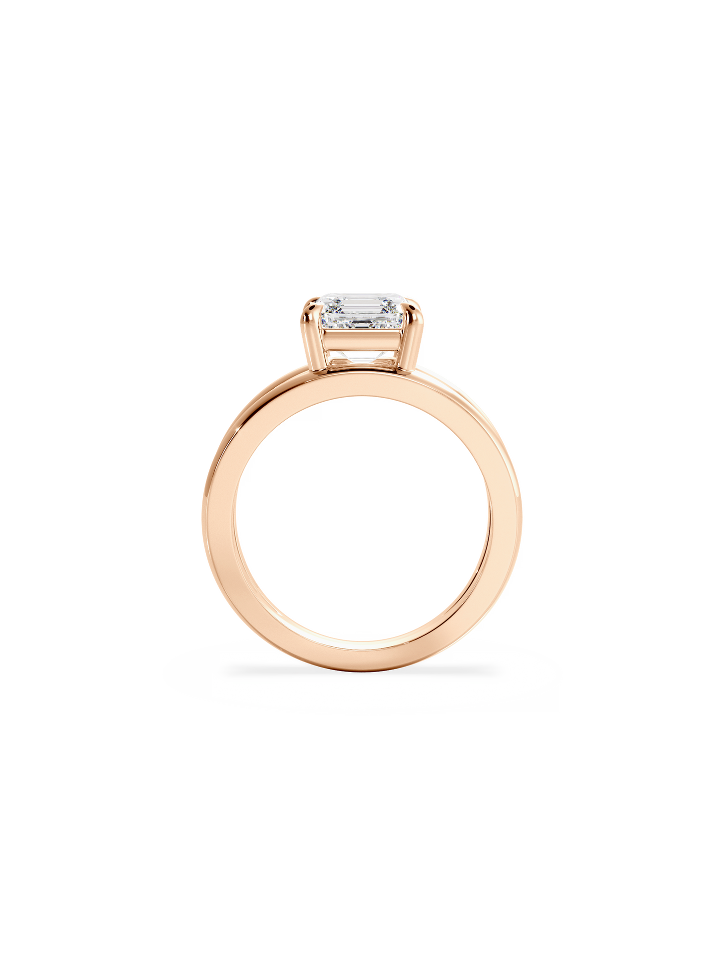 Solitaire & Double Band-Asscher Lab Grown Diamond Engagement Ring
