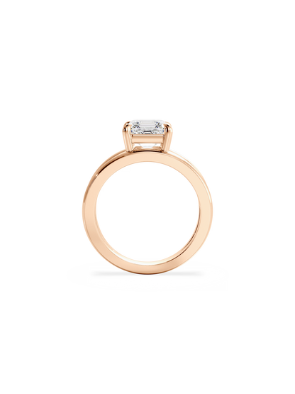Solitaire & Double Band-Asscher Lab Grown Diamond Engagement Ring