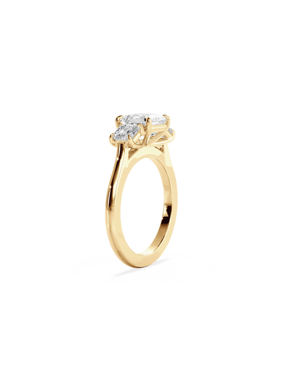 Three Stone-Asscher Lab Grown Diamond Engagement Ring