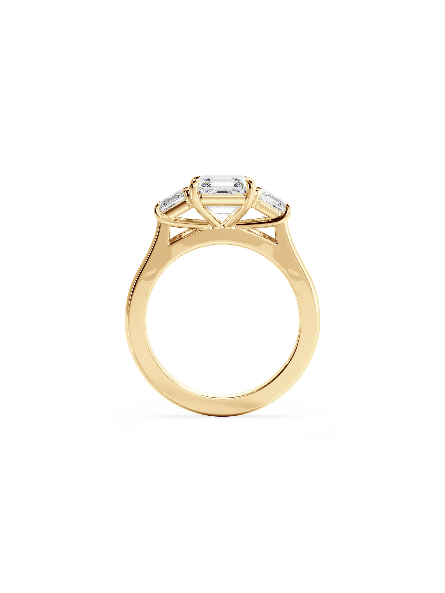 Three Stone-Asscher Lab Grown Diamond Engagement Ring