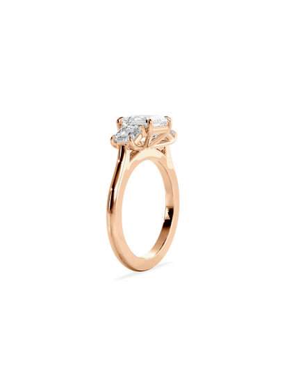 Three Stone-Asscher Lab Grown Diamond Engagement Ring