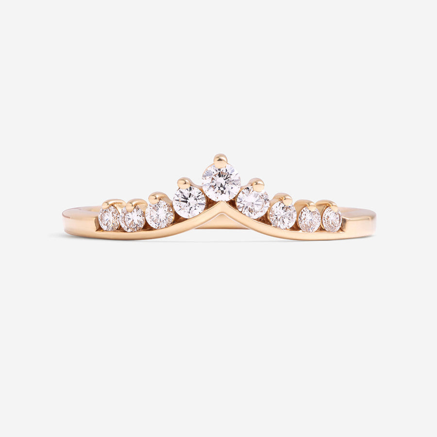 Curved- 0.25 CT Marquise Lab Grown Diamond Wedding Band