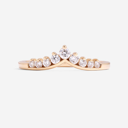 Curved- 0.25 CT Marquise Lab Grown Diamond Wedding Band