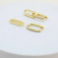 Load image into Gallery viewer, 0.40 TCW Diamond Bar Double Gold Hoop Earrings
