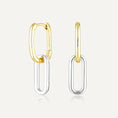 Load image into Gallery viewer, Elegant Two-Tone Bar Hoop Earrings
