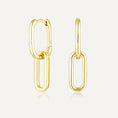 Load image into Gallery viewer, Elegant Elongated Double Gold Hoop Earrings
