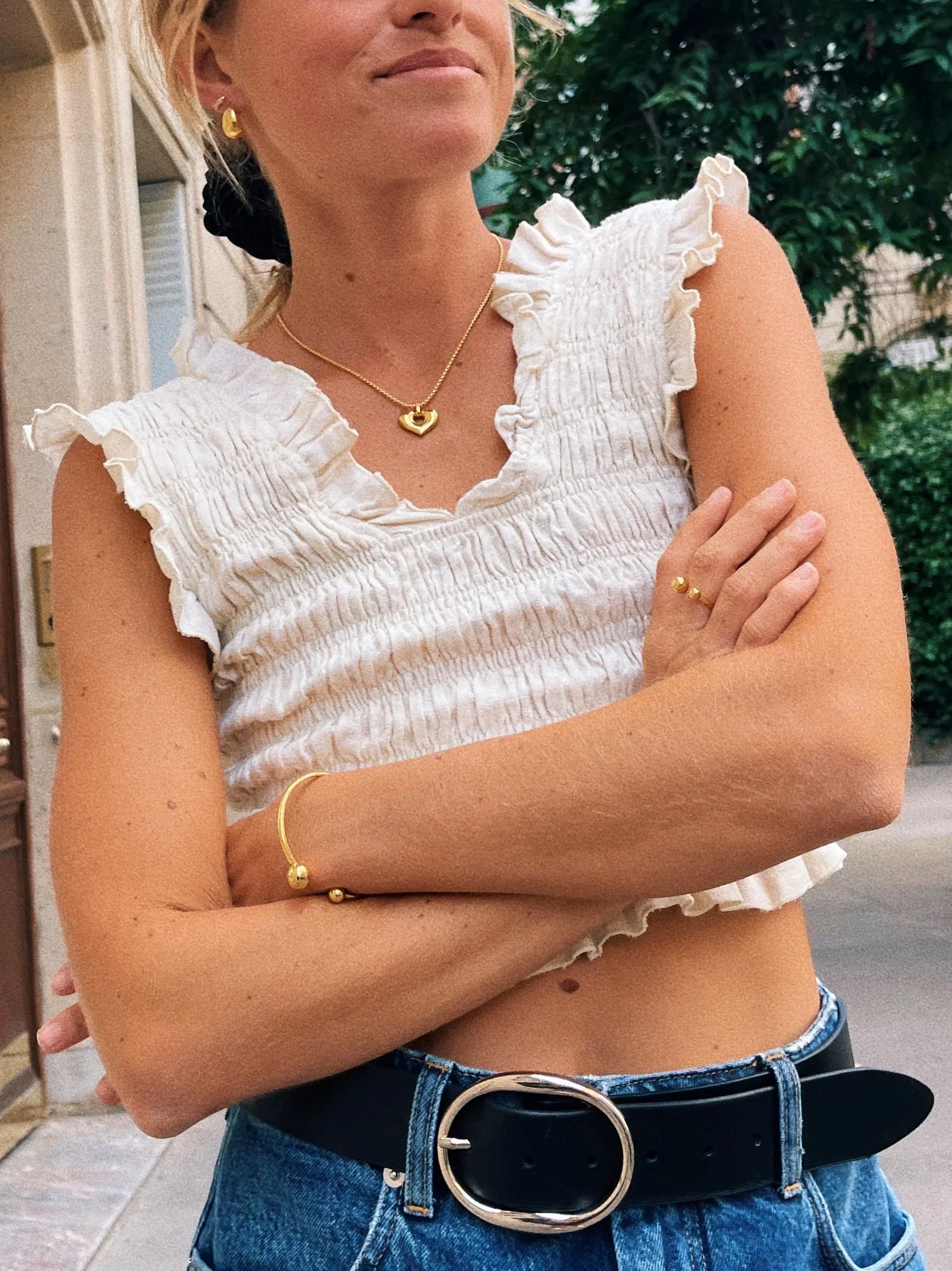 Golden Sphere Open Cuff Bracelet 3
