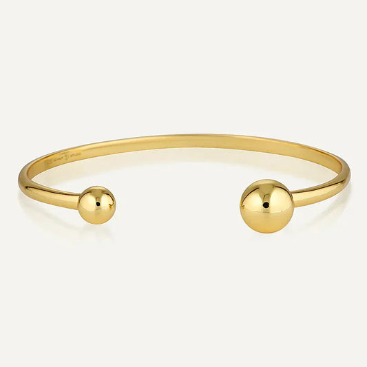 Golden Sphere Open Cuff Bracelet