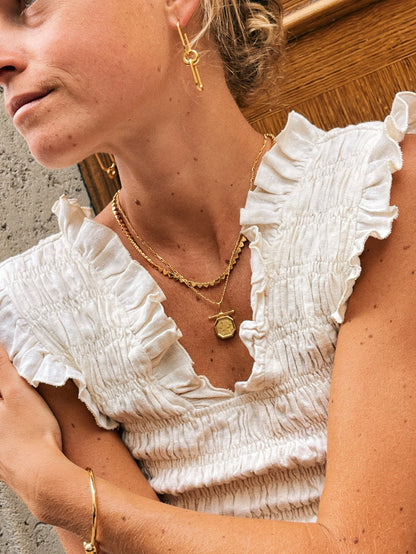 Gold Hexagonal Pendant Necklace 3