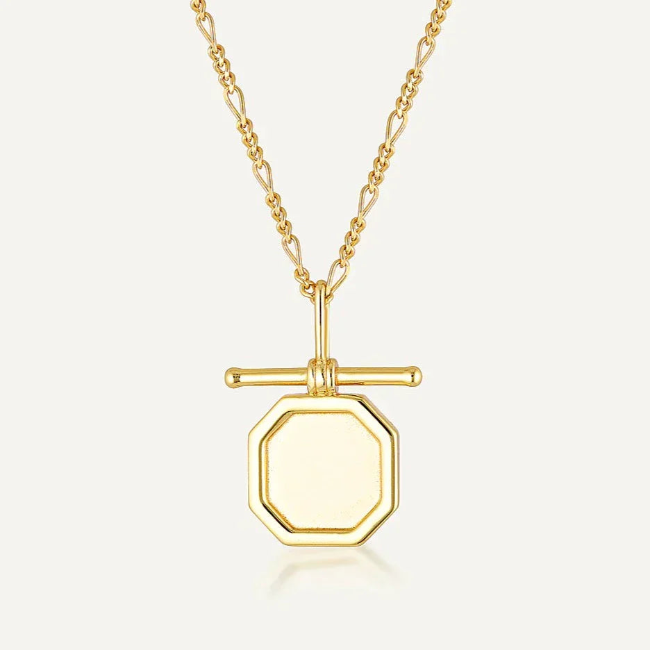Gold Hexagonal Pendant Necklace 1
