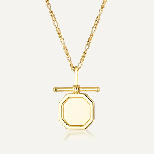 Gold Hexagonal Pendant Necklace