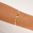 Load image into Gallery viewer, Elegant Wave Gold Open Cuff Bracelet
