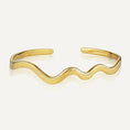 Load image into Gallery viewer, Elegant Wave Gold Open Cuff Bracelet
