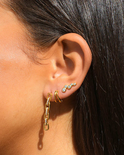 Bold Gold Twist Huggie Earrings 4