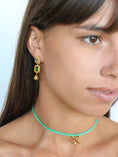 Load image into Gallery viewer, Two Stone Emerald Lab Made Diamond Drop Earrings
