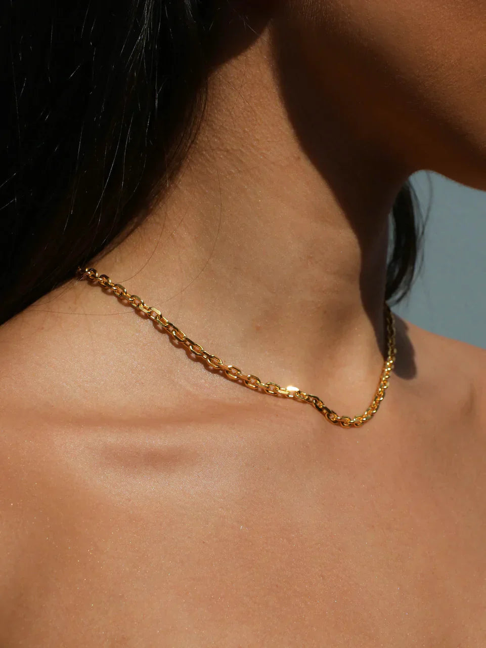 Elegant Gold Thick Long Chain Necklace