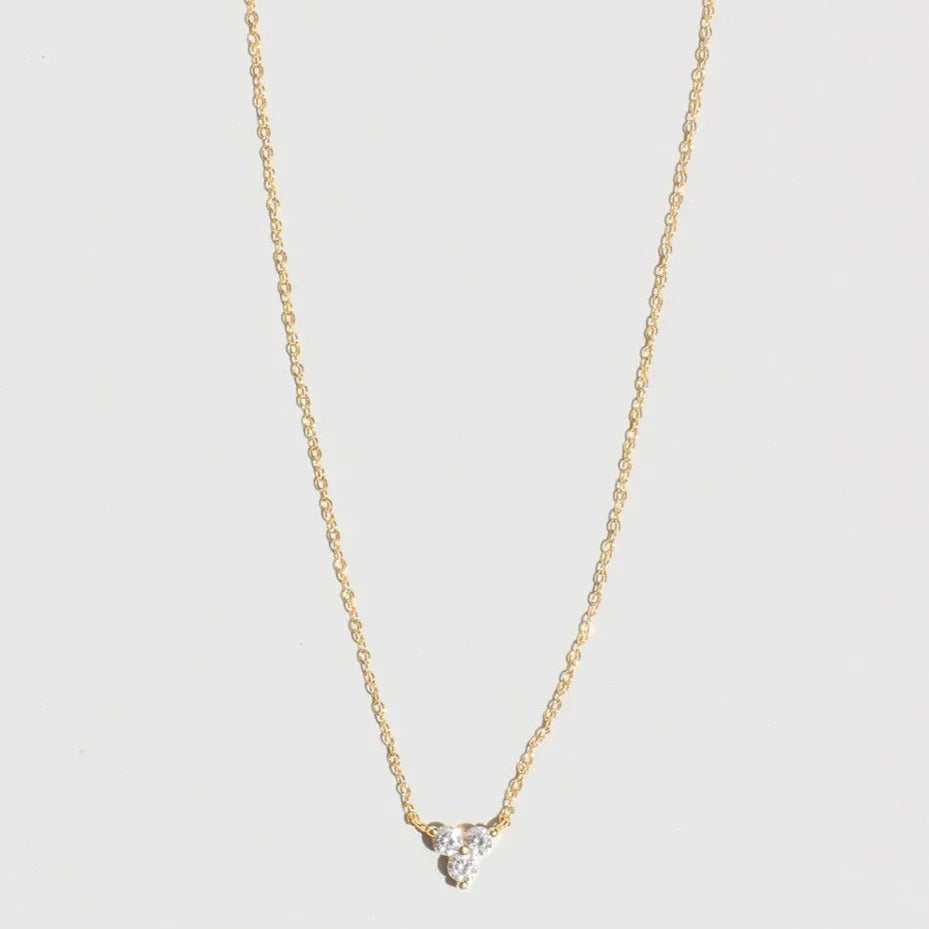 0.25 TCW Round Lab Grown Diamond Trinity Necklace