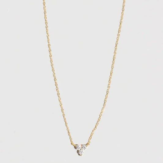 0.25 TCW Round Lab Grown Diamond Trinity Necklace