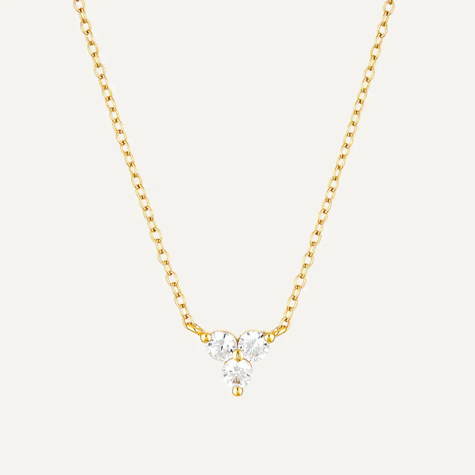 0.25 TCW Round Lab Grown Diamond Trinity Necklace