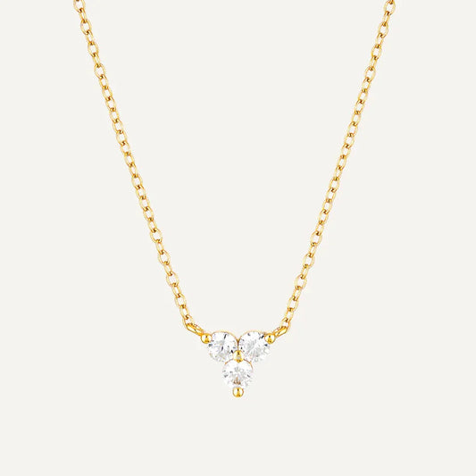 0.25 TCW Round Lab Grown Diamond Trinity Necklace