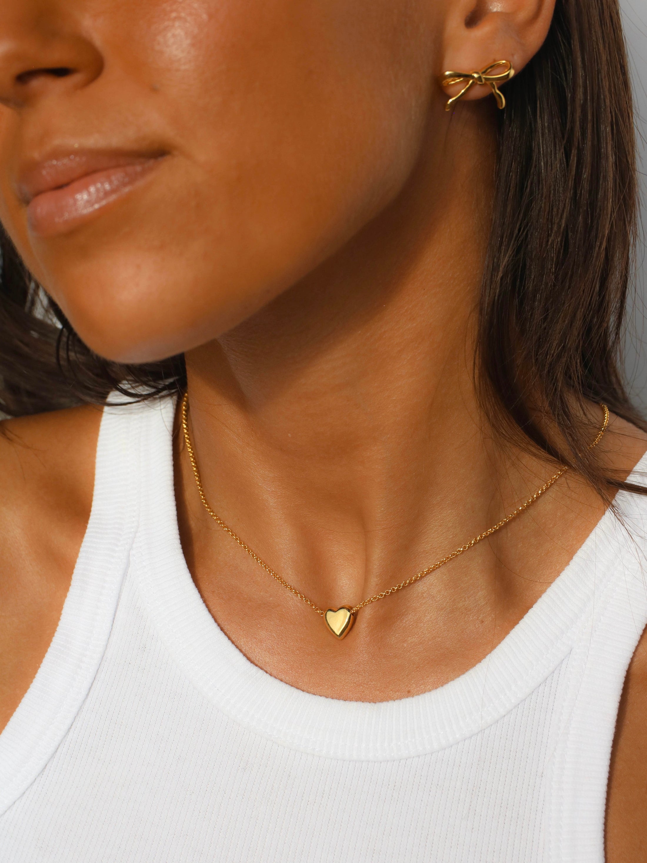 Golden Heart Embrace Locket Necklace