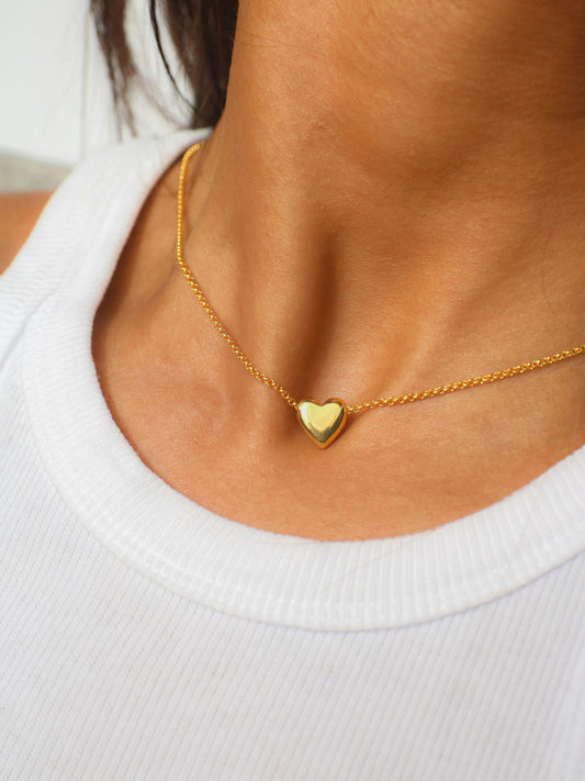 Golden Heart Embrace Locket Necklace