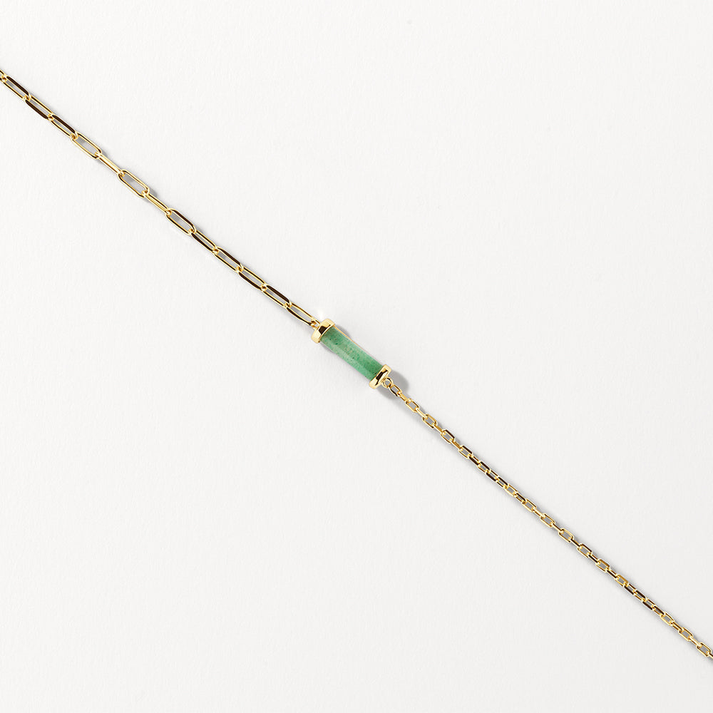 1.42 CT Rectangle Aventurine Gemstone Necklace in Gold Chain 5