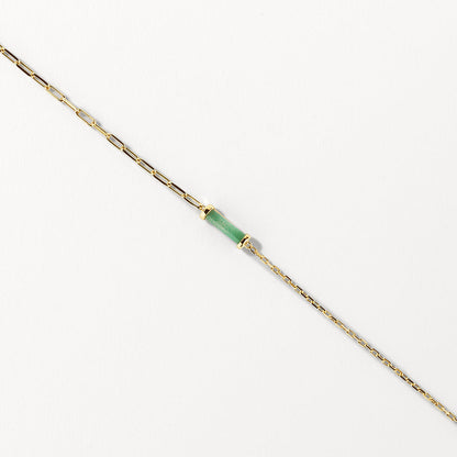 1.42 CT Rectangle Aventurine Gemstone Necklace in Gold Chain 5