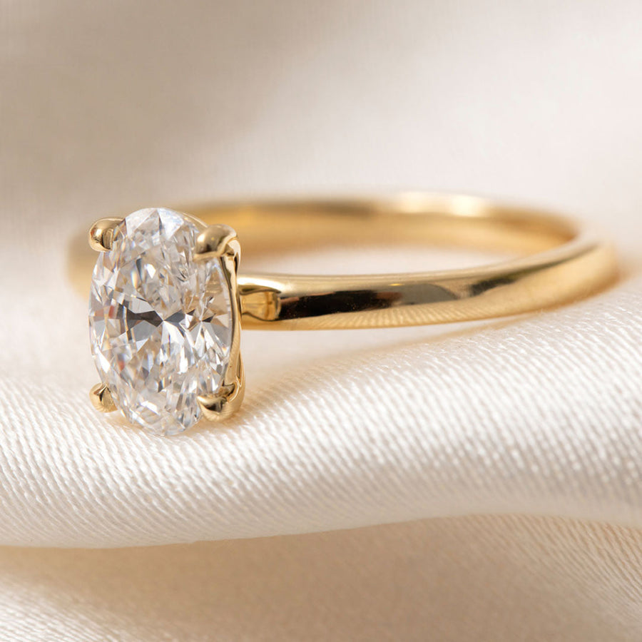 Solitaire-1.0 CT Oval Lab Grown Diamond Engagement Ring