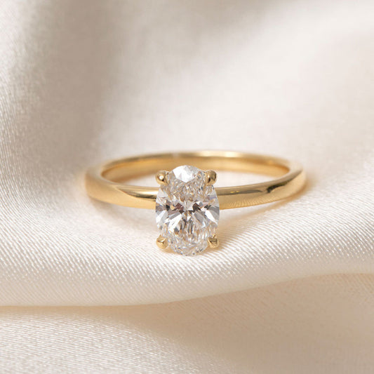 Solitaire-1.0 CT Oval Lab Grown Diamond Engagement Ring