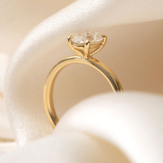 Solitaire-1.0 CT Oval Lab Grown Diamond Engagement Ring