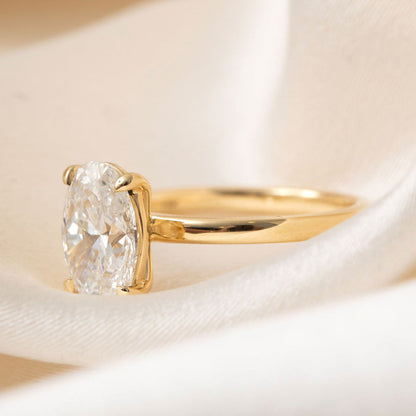Solitaire-2.5 CT Oval Lab Grown Diamond Engagement Ring