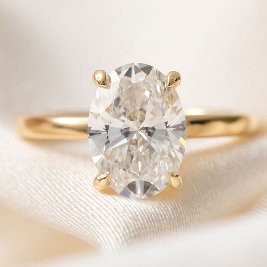 Solitaire-2.5 CT Oval Lab Grown Diamond Engagement Ring