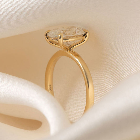 Solitaire-2.5 CT Oval Lab Grown Diamond Engagement Ring