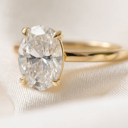 Solitaire-2.5 CT Oval Lab Grown Diamond Engagement Ring