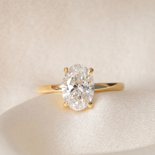 Solitaire-2.0 CT Oval Lab Grown Diamond Engagement Ring
