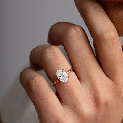 Solitaire-2.0 CT Oval Lab Grown Diamond Engagement Ring