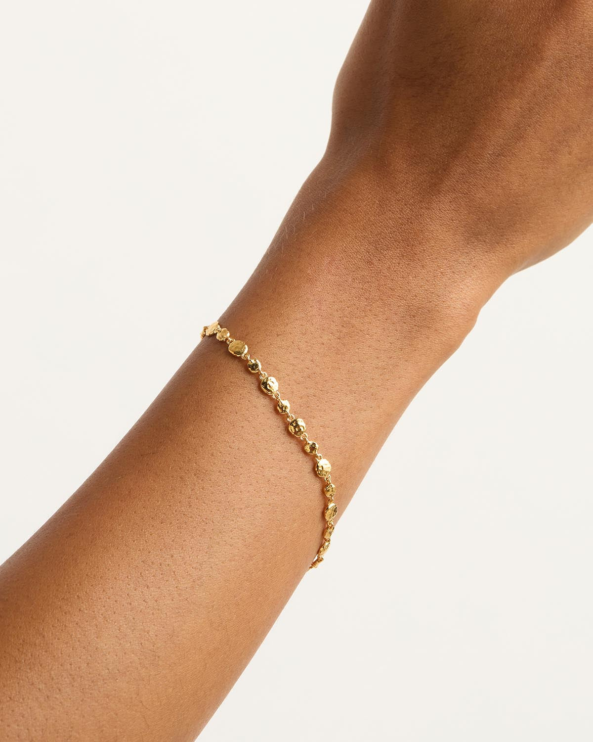 Gleaming Gold Beaded Chain Bracelet