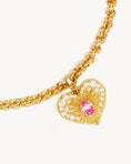 Load image into Gallery viewer, Golden Heart Bracelet with 0.02 CT Pear Ruby and Diamonds
