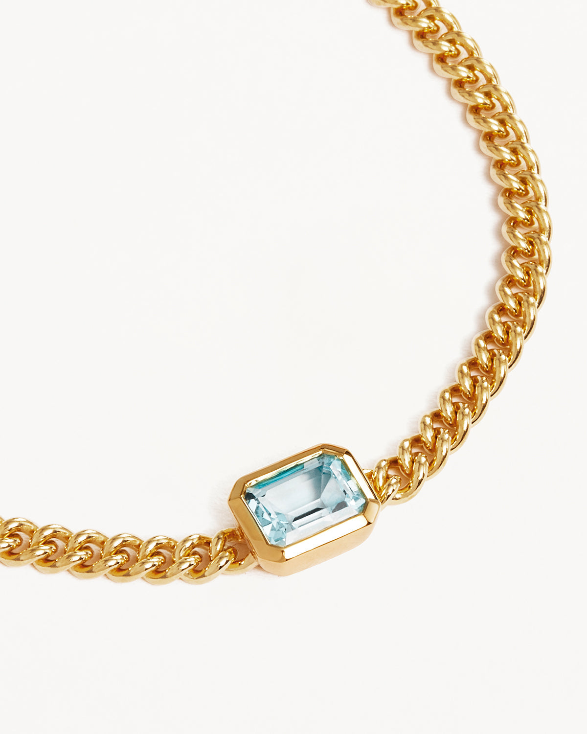 1.0 CT Emerald-Cut Blue Topaz Lab Grown Diamond Bracelet