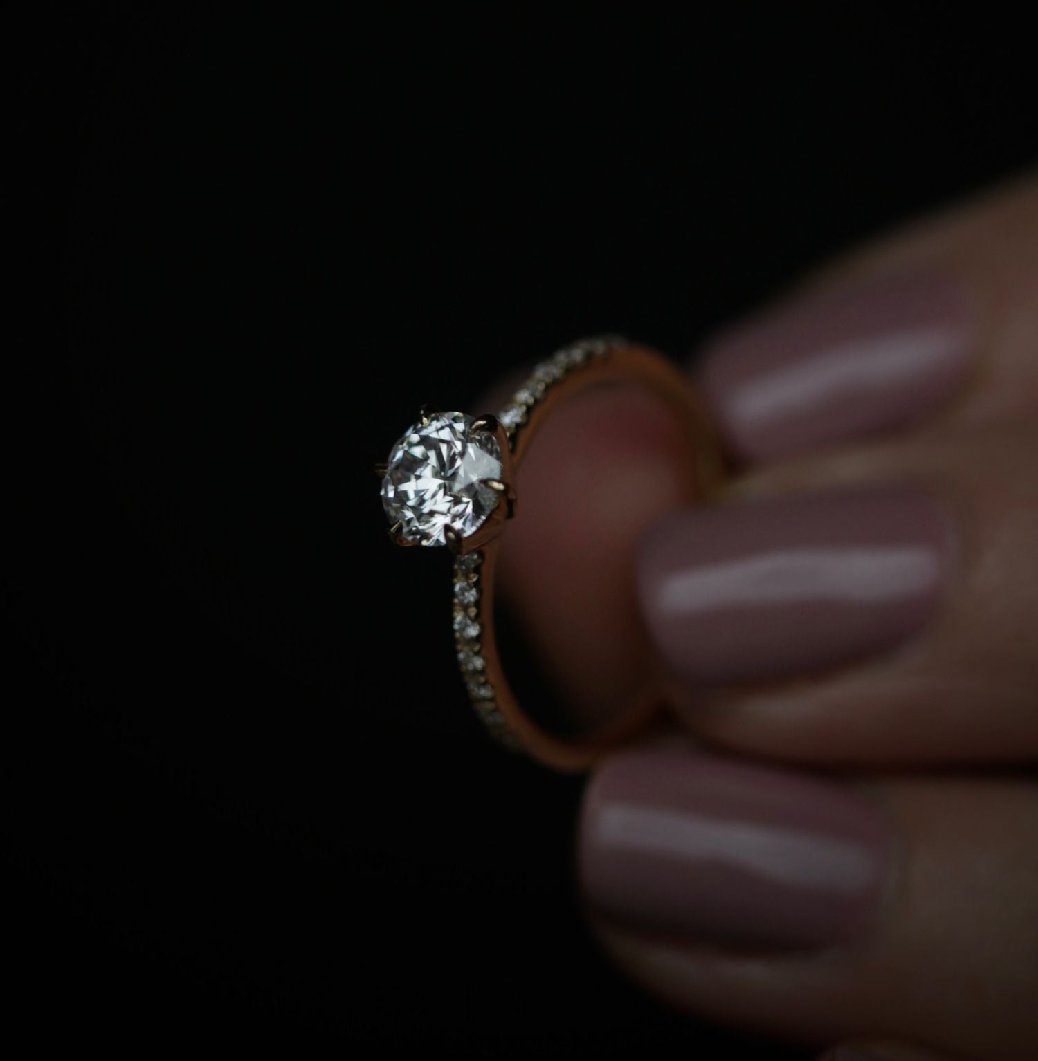 Eternal Elegance: 0.70 CT Round Lab-Grown Diamond Pave Engagement Ring