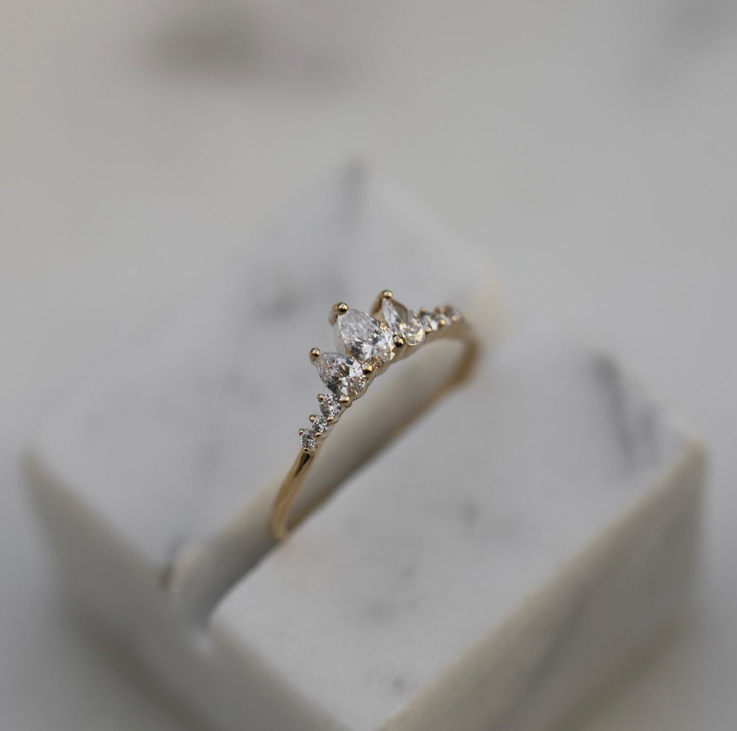 Eternal Splendor: 0.43 TCW Pear & Round Lab-Grown Diamond Wedding Band 5