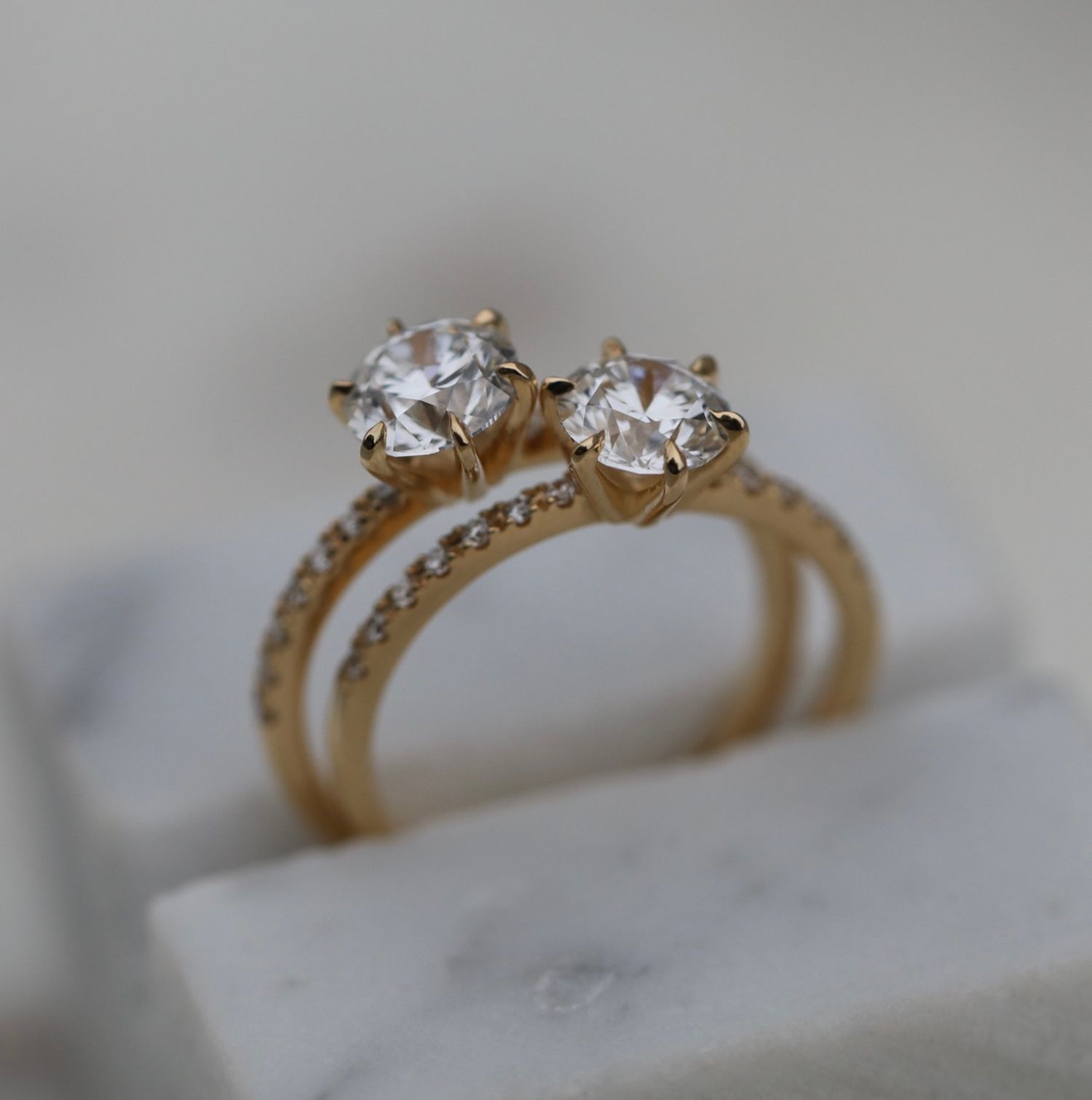 Eternal Elegance: 0.70 CT Round Lab-Grown Diamond Pave Engagement Ring