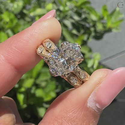 Solitaire Cathedral- 1.8 CT Cushion Lab Grown Diamond Wedding Band