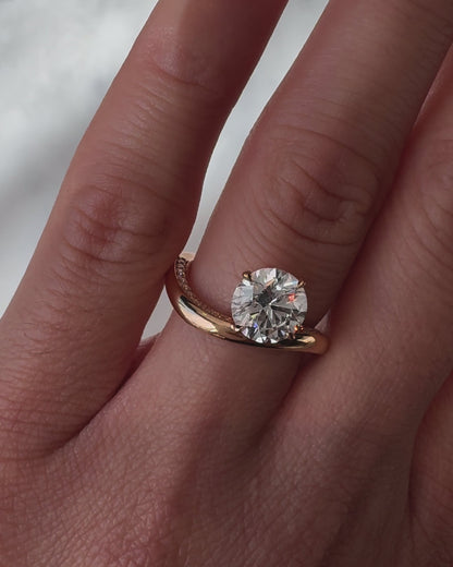 Solitaire Cathedral- 1.8 CT Cushion Lab Grown Diamond Wedding Band