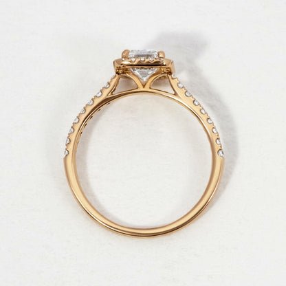 Halo & Pave-Emerald Lab Grown Diamond Engagement Ring